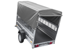 Einachsanhänger 230×125 UNITRAILER FORCE 230 KIPP mit Gitterseitenwänden, H-800 Rahmen und grauer Plane-Neu - Image 4