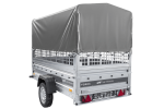 Einachsanhänger 230×125 UNITRAILER FORCE 230 KIPP mit Gitterseitenwänden, H-800 Rahmen und grauer Plane-Neu - Image 9