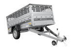 Einachsanhänger 230×125 UNITRAILER FORCE 230 KIPP mit Gitterwänden, H-0-Rahmen und grauer Plane-Neu