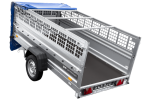 Einachsanhänger 264×125 UNITRAILER FORCE 264 KIPP mit Gitterwänden, H-0-Rahmen und blauer Plane-Neu - Image 13
