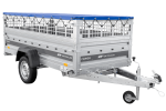 Einachsanhänger 264×125 UNITRAILER FORCE 264 KIPP mit Gitterwänden, H-0-Rahmen und blauer Plane-Neu - Image 4