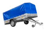 Einachsanhänger 264×150 UNITRAILER GARDEN 265 KIPP mit H-800 Rahmen und blauer Plane-Neu