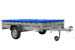 Einachsanhänger 264×150 UNITRAILER GARDEN 265 KIPP mit einem Flachplanenträger und blauer Plane-Neu – Bild 3
