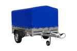 Einachsanhänger auf Blattfedern 200×125 UNITRAILER GARDEN 201/R KIPP mit H-800-Rahmen und blauer Plane-Neu - Image 7