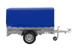 Einachsanhänger auf Blattfedern 200×125 UNITRAILER GARDEN 201/R KIPP mit H-800-Rahmen und blauer Plane-Neu - Image 9
