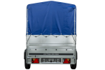 Einachsanhänger auf Blattfedern 230×125 UNITRAILER GARDEN 230/R KIPP mit BIS-Seiten, H-800-Rahmen und blauer Plane-Neu – Bild 6