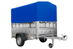 Einachsanhänger auf Federn 200×125 UNITRAILER GARDEN 201/R KIPP mit Gitterwänden, H-800-Rahmen und blauer Plane-Neu - Image 9