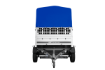 Einachsanhänger auf Federn 200×125 UNITRAILER GARDEN 201/R KIPP mit Gitterwänden, H-800-Rahmen und blauer Plane-Neu - Image 11