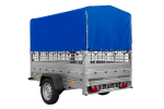 Einachsanhänger auf Federn 200×125 UNITRAILER GARDEN 201/R KIPP mit Gitterwänden, H-800-Rahmen und blauer Plane-Neu - Image 5