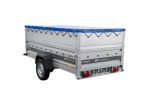 Einachsiger Anhänger auf Blattfedern 264×125 UNITRAILER FORCE 264/R KIPP mit BIS-Seitenwänden, H-0-Rahmen und blauer Plane-Neu – Bild 3