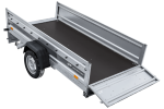 Einachsiger Anhänger auf Blattfedern 264×125 UNITRAILER FORCE 264/R KIPP mit Gitterseitenwänden, H-0-Rahmen und blauer Plane-Neu - Image 14