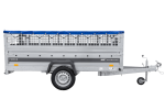 Einachsiger Anhänger auf Blattfedern 264×125 UNITRAILER FORCE 264/R KIPP mit Gitterseitenwänden, H-0-Rahmen und blauer Plane-Neu - Image 4