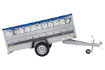 Einachsiger Anhänger auf Blattfedern 264×125 UNITRAILER FORCE 264/R KIPP mit Gitterseitenwänden, H-0-Rahmen und blauer Plane-Neu - Image 9