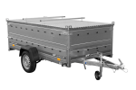 Einachsiger Anhänger auf Blattfedern 264×125 UNITRAILER GARDEN 264/R KIPP mit BIS-Seitenwänden und Aluminiumabdeckung-Neu - Image 4