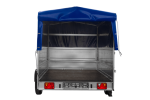 Einachsiger Anhänger auf Blattfedern 264×150 UNITRAILER GARDEN 265/R KIPP mit BIS-Seitenwänden, H-800-Rahmen und blauer Plane-Neu - Image 5