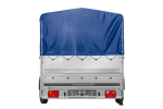 Einachsiger Anhänger auf Blattfedern 264×150 UNITRAILER GARDEN 265/R KIPP mit BIS-Seitenwänden, H-800-Rahmen und blauer Plane-Neu - Image 7