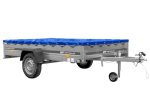 Einachsiger Anhänger auf Blattfedern 264×150 UNITRAILER GARDEN 265/R KIPP mit H-0-Rahmen und blauer Plane-Neu