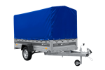 Einachsiger Anhänger mit Blattfedern 264×125 UNITRAILER FORCE 264/R KIPP mit H-1100 Spriegel und blauer Plane-Neu - Image 8