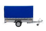 Einachsiger Anhänger mit Blattfedern 264×125 UNITRAILER FORCE 264/R KIPP mit H-1100 Spriegel und blauer Plane-Neu - Image 4