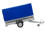 Einachsiger Anhänger mit Blattfedern 264×125 UNITRAILER FORCE 264/R KIPP mit H-1100 Spriegel und blauer Plane-Neu - Image 6