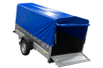 Einachsiger Anhänger mit Blattfedern 264×125 UNITRAILER FORCE 264/R KIPP mit H-800 Spriegel und blauer Plane-Neu - Image 4