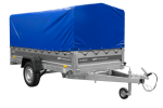 Einachsiger Anhänger mit Blattfedern 264×125 UNITRAILER FORCE 264/R KIPP mit H-800 Spriegel und blauer Plane-Neu - Image 8