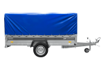 Einachsiger Anhänger mit Blattfedern 264×125 UNITRAILER FORCE 264/R KIPP mit H-800 Spriegel und blauer Plane-Neu - Image 10