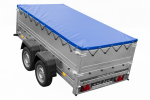 GARDEN TRAILER 264/2 KIPP Zweiachsanhänger mit Stützrad, Planenträgern, zus. Bordwänden und blauer Flachplane-Neu - Image 7