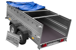 GARDEN TRAILER 264/2 KIPP Zweiachsanhänger mit Stützrad, Planenträgern, zus. Bordwänden und blauer Flachplane-Neu - Image 11