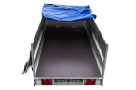 GARDEN TRAILER 264/2 KIPP Zweiachsanhänger mit Stützrad, Planenträgern, zus. Bordwänden und blauer Flachplane-Neu - Image 12
