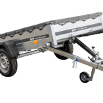 Kipper Pkw Anhänger Garden Trailer 230 KIPP [230 cm x 125 cm] mit Flachplane, Stützrad und Planenträger-Neu