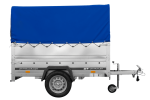 Leichtanhänger auf Blattfedern 200×125 UNITRAILER GARDEN 201/R KIPP mit BIS-Seiten, H-800-Rahmen und blauer Plane-Neu - Image 4