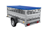 Leichter Anhänger auf Federn 230×125 UNITRAILER FORCE 230/R KIPP mit Gitterwänden, H-0-Rahmen und blauer Plane-Neu - Image 3
