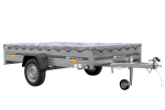 PKW Anhänger 264×150 UNITRAILER GARDEN 265 KIPP mit Flachplanenträger und grauer Plane-Neu – Bild 4