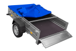 PKW Anhänger auf Blattfedern 200×125 UNITRAILER GARDEN 201/R KIPP mit H-0 Rahmen und blauer Plane-Neu – Bild 9