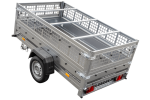 Pkw Transport Anhänger 230×125 Garden Trailer 230 KIPP mit Laubgitteraufsatz, blauer Flachplane, Planenträgern und Stützrad-Neu - Image 12