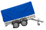 Zweiachsanhänger 264×150 UNITRAILER GARDEN 265/2 KIPP mit Rahmen H-1100 und blauer Plane-Neu - Image 3