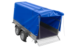 Zweiachsanhänger 264×150 UNITRAILER GARDEN 265/2 KIPP mit Rahmen H-1100 und blauer Plane-Neu - Image 11